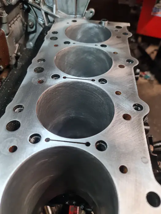 A 4D56 engine on the bench at Staffordshire Truck Company