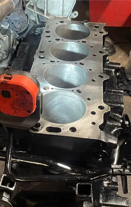 A 4D56 engine on the bench at Staffordshire Truck Company